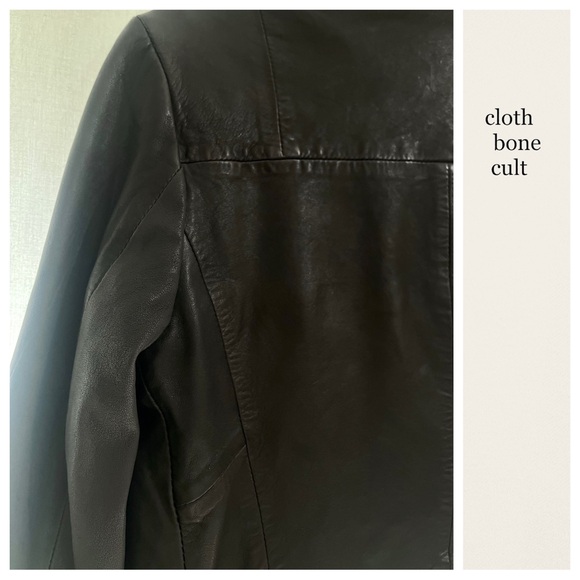 ALL SAINTS Dark Gray/Black Soft Leather Biker Jacket - Picture 9 of 14